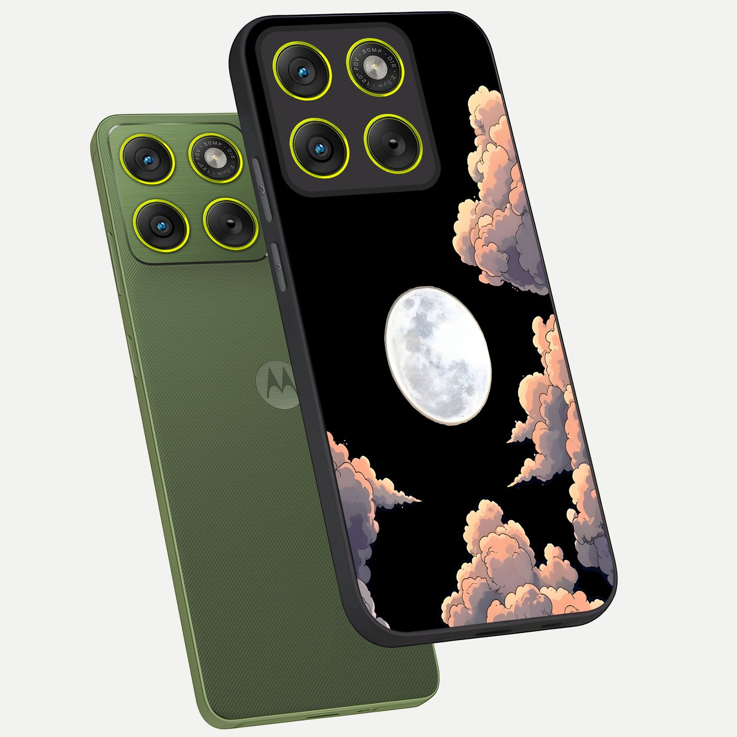  Shade Cloud Moon phone case For Moto Edge 70 showing premium glass back cover with detailed artwork