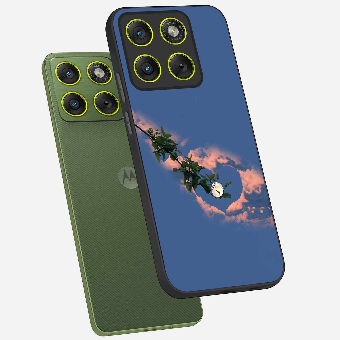  Sky Under Tree phone case For Moto Edge 70 showing premium glass back cover with detailed artwork