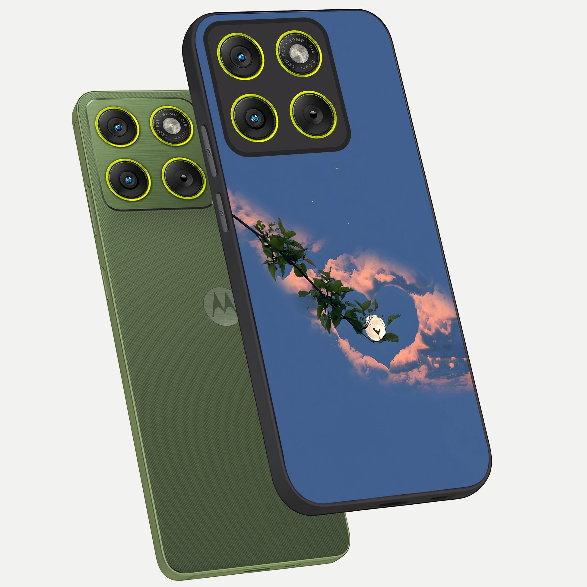  Sky Under Tree phone case For Moto Edge 70 showing premium glass back cover with detailed artwork