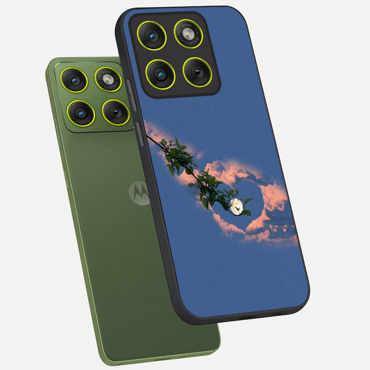  Sky Under Tree phone case For Moto Edge 70 showing premium glass back cover with detailed artwork
