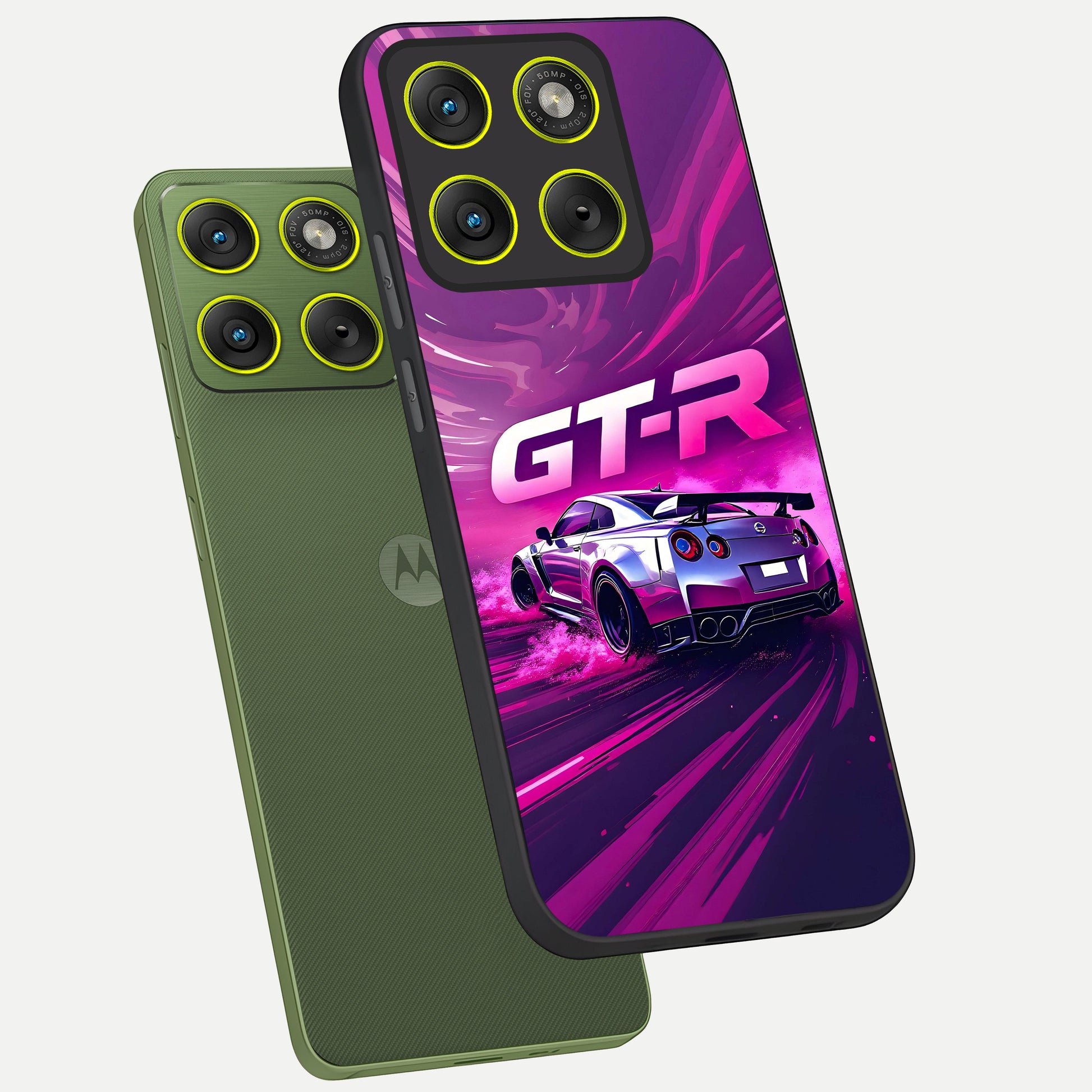  Speed Drift Legend phone case For Moto Edge 70 showing premium glass back cover with detailed artwork