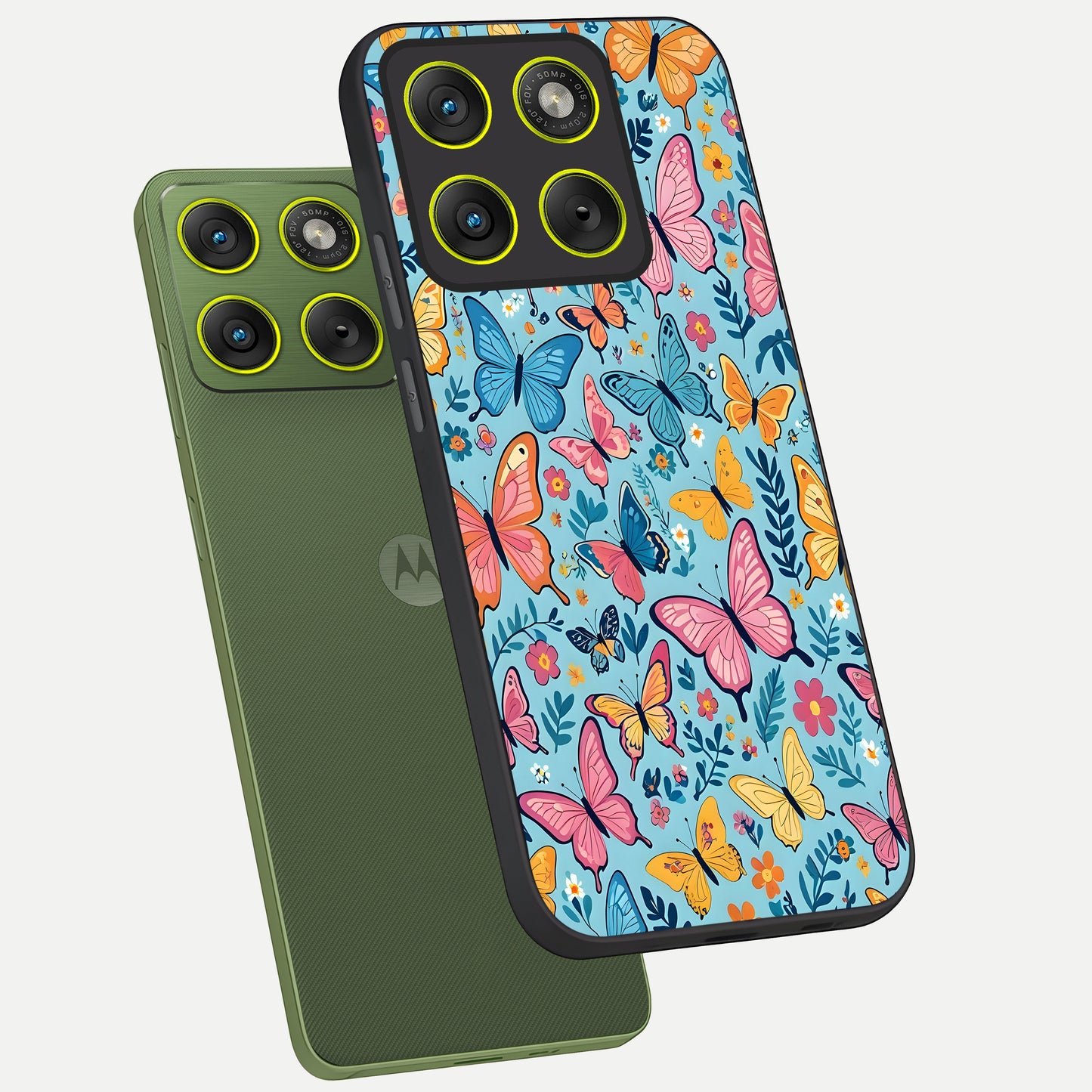  Spring Wing Garden phone case For Moto Edge 70 showing premium glass back cover with detailed artwork
