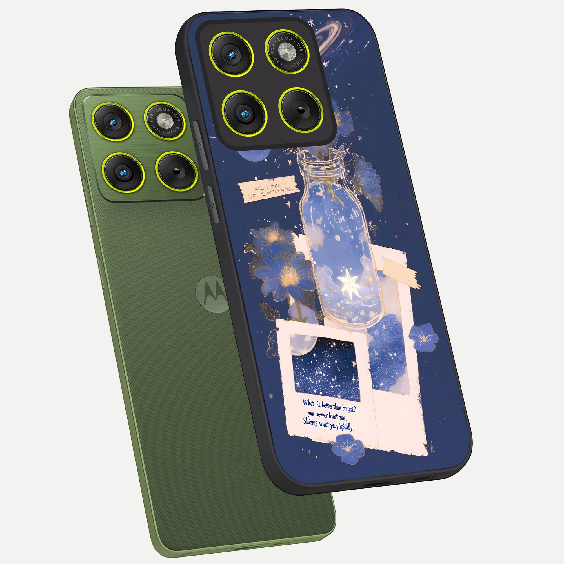  Starlit Cosmic Jar phone case For Moto Edge 70 showing premium glass back cover with detailed artwork
