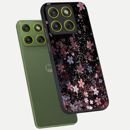  Starlit Flower Dreams phone case For Moto Edge 70 showing premium glass back cover with detailed artwork
