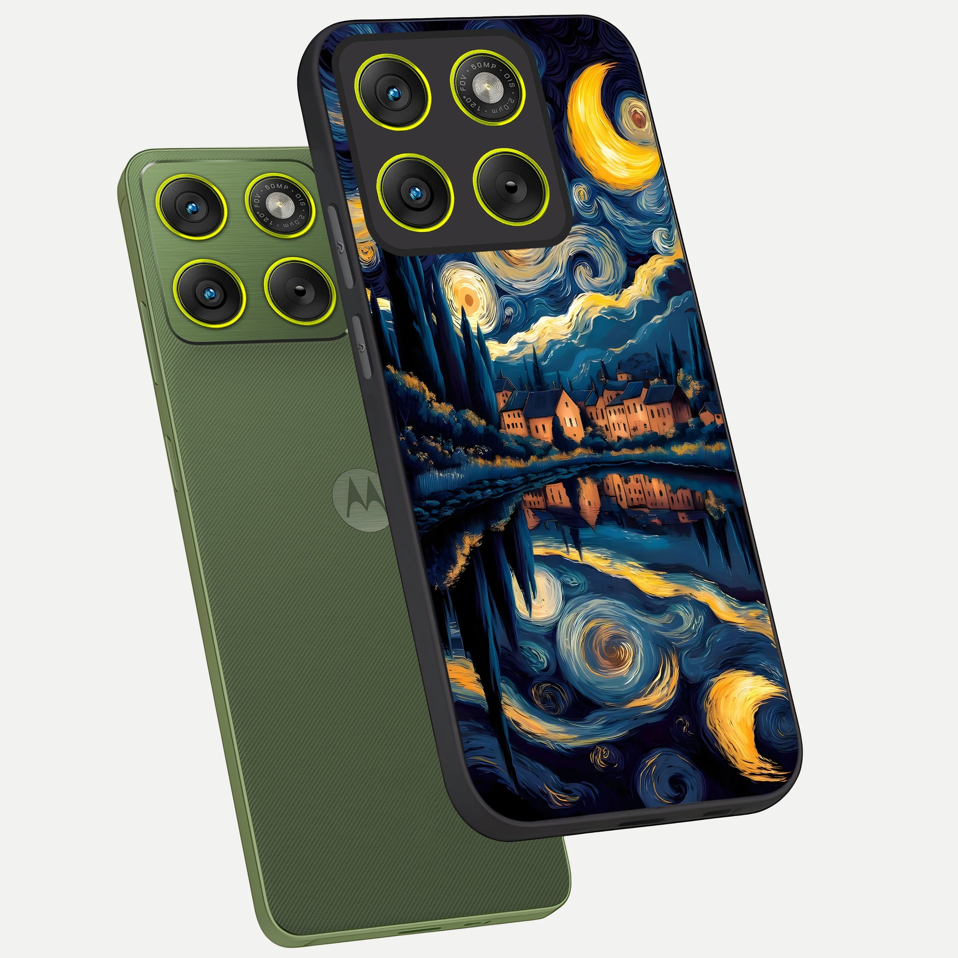  Starry Sky Serenity phone case For Moto Edge 70 showing premium glass back cover with detailed artwork