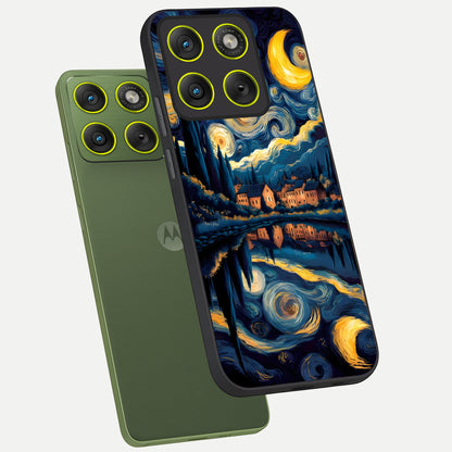  Starry Sky Serenity phone case For Moto Edge 70 showing premium glass back cover with detailed artwork