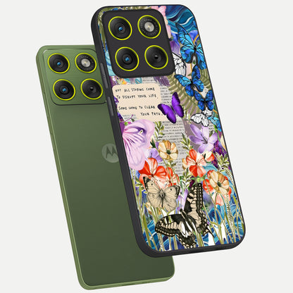  Storm Path Bloom phone case For Moto Edge 70 showing premium glass back cover with detailed artwork