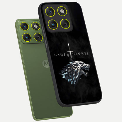  Throne Wolf Legacy phone case For Moto Edge 70 showing premium glass back cover with detailed artwork