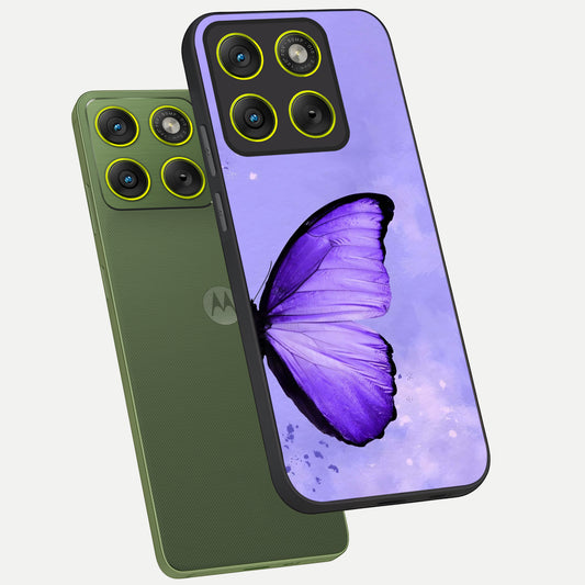  Violet Dream Wing phone case For Moto Edge 70 showing premium glass back cover with detailed artwork