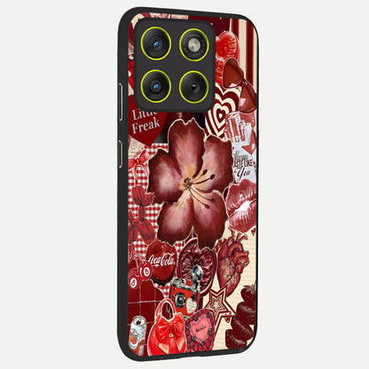 Aesthetic Little Freak back cover For Moto Edge 70 slim fit glass case with vibrant aesthetic design