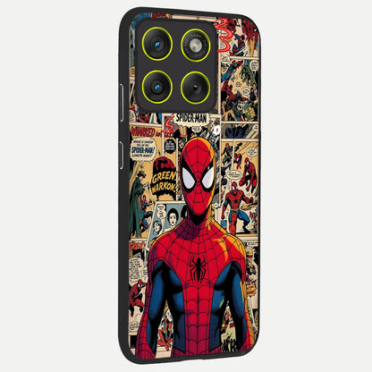 Aesthetic Spider back cover For Moto Edge 70 slim fit glass case with vibrant aesthetic design