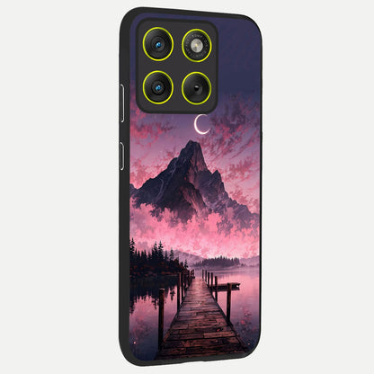  Beautiful Mountain View back cover For Moto Edge 70 slim fit glass case with vibrant aesthetic design