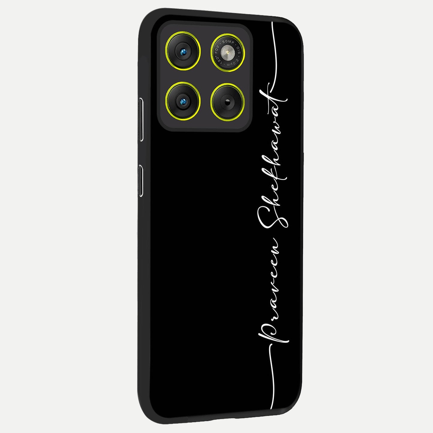  Black Tune Custom Name back cover For Moto Edge 70 slim fit glass case with vibrant aesthetic design