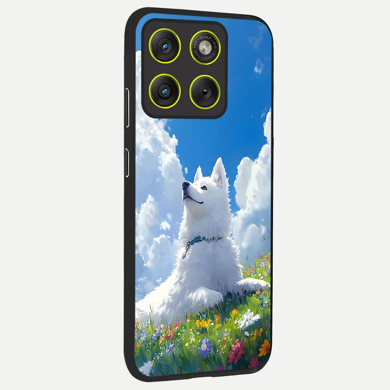  Blissful Cloud Pup back cover For Moto Edge 70 slim fit glass case with vibrant aesthetic design