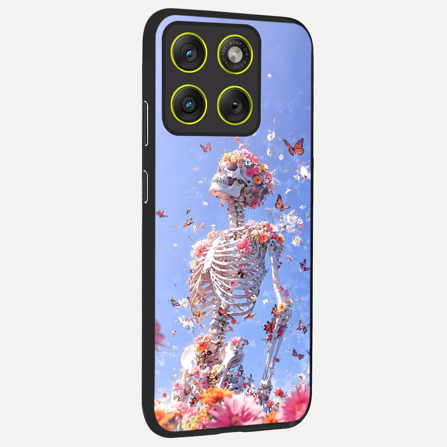  Bloom Beyond Bones back cover For Moto Edge 70 slim fit glass case with vibrant aesthetic design