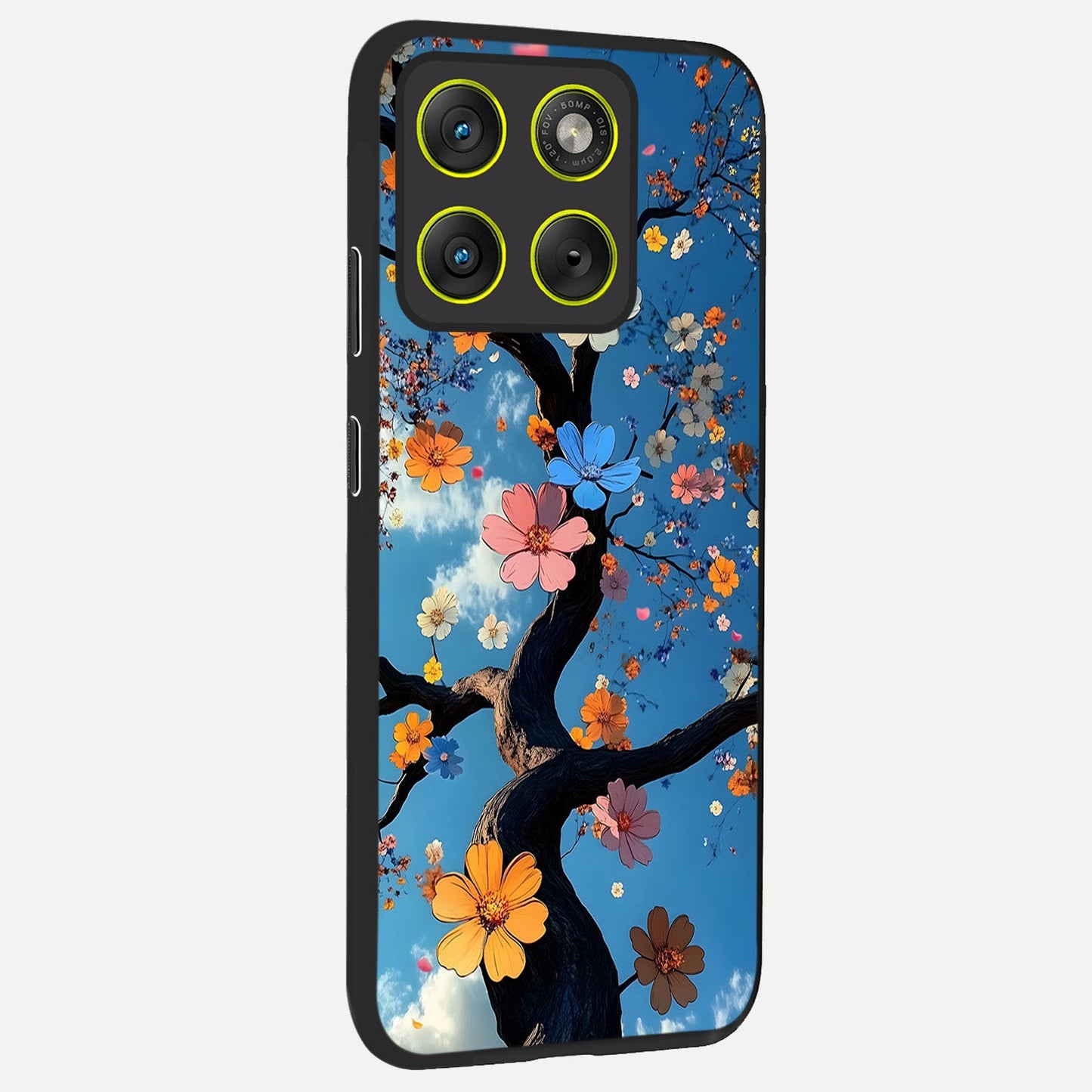  Blossom Dream Sky back cover For Moto Edge 70 slim fit glass case with vibrant aesthetic design