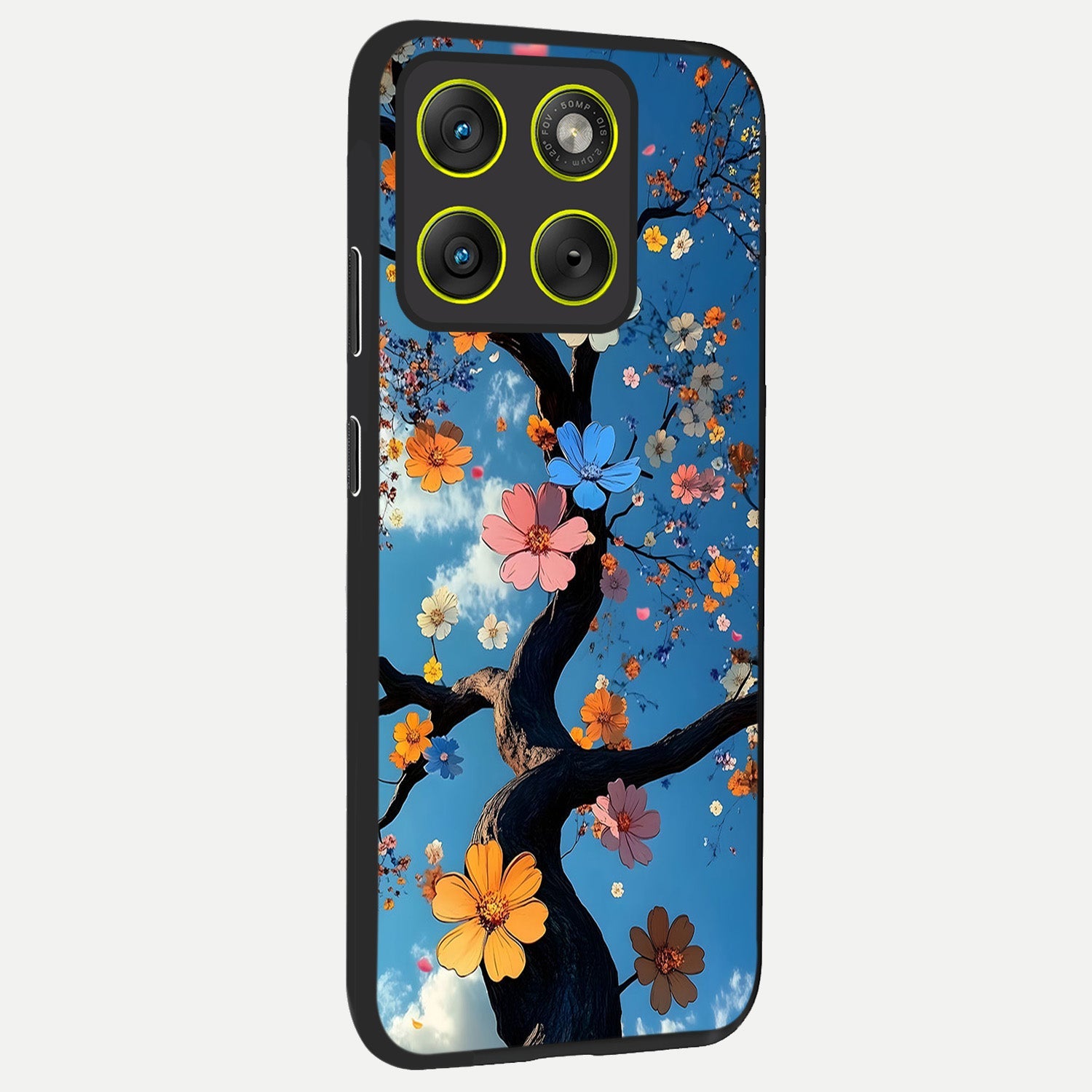  Blossom Dream Sky back cover For Moto Edge 70 slim fit glass case with vibrant aesthetic design