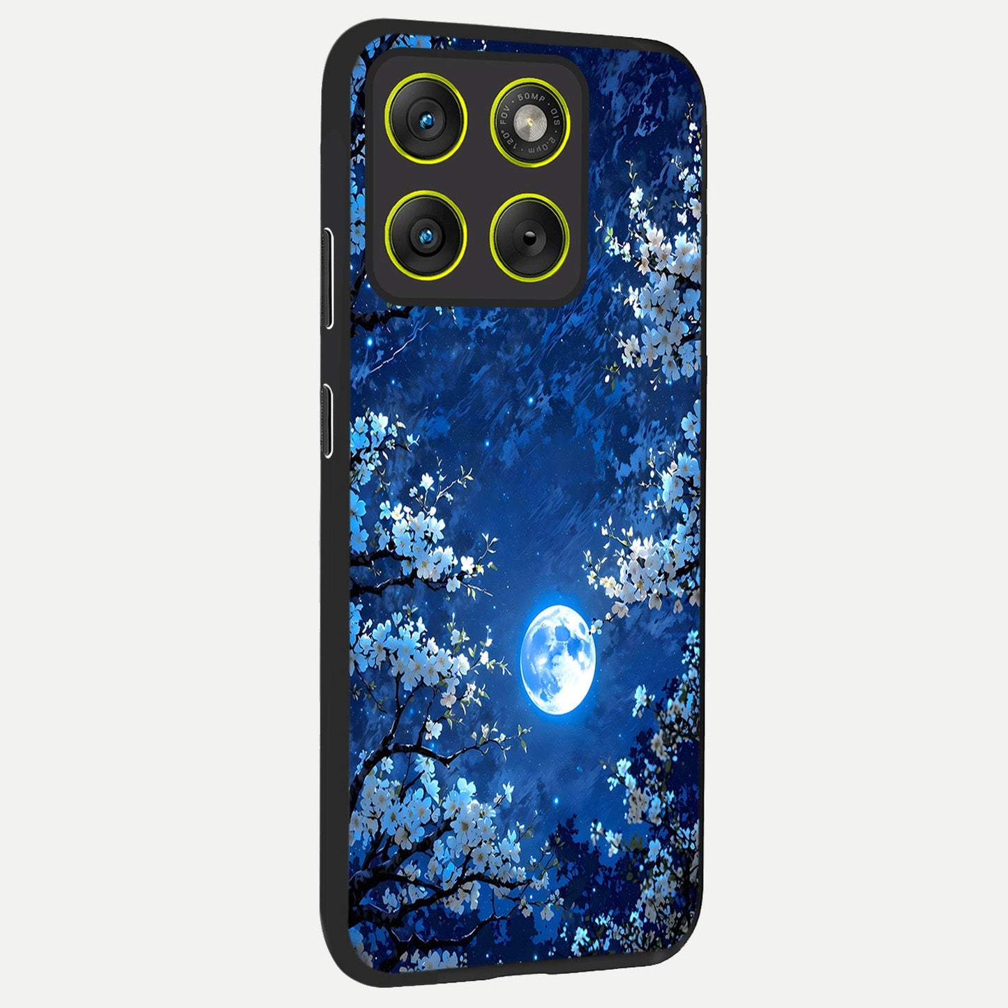  Blossom Moonlight Sky back cover For Moto Edge 70 slim fit glass case with vibrant aesthetic design