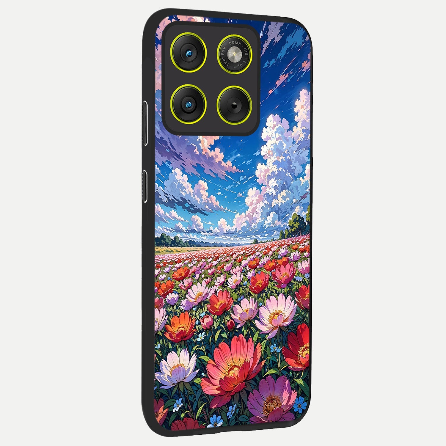  Blossom Sky Field back cover For Moto Edge 70 slim fit glass case with vibrant aesthetic design