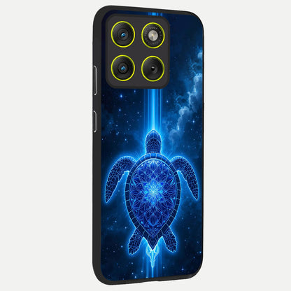 Blue Galaxy Turtle back cover For Moto Edge 70 slim fit glass case with vibrant aesthetic design