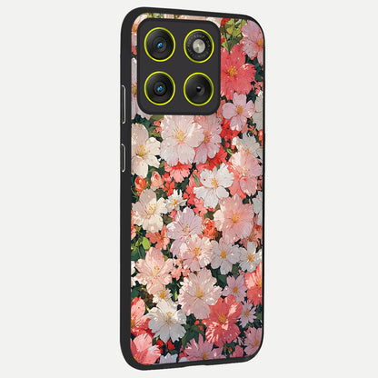  Blush Bloom Field back cover For Moto Edge 70 slim fit glass case with vibrant aesthetic design