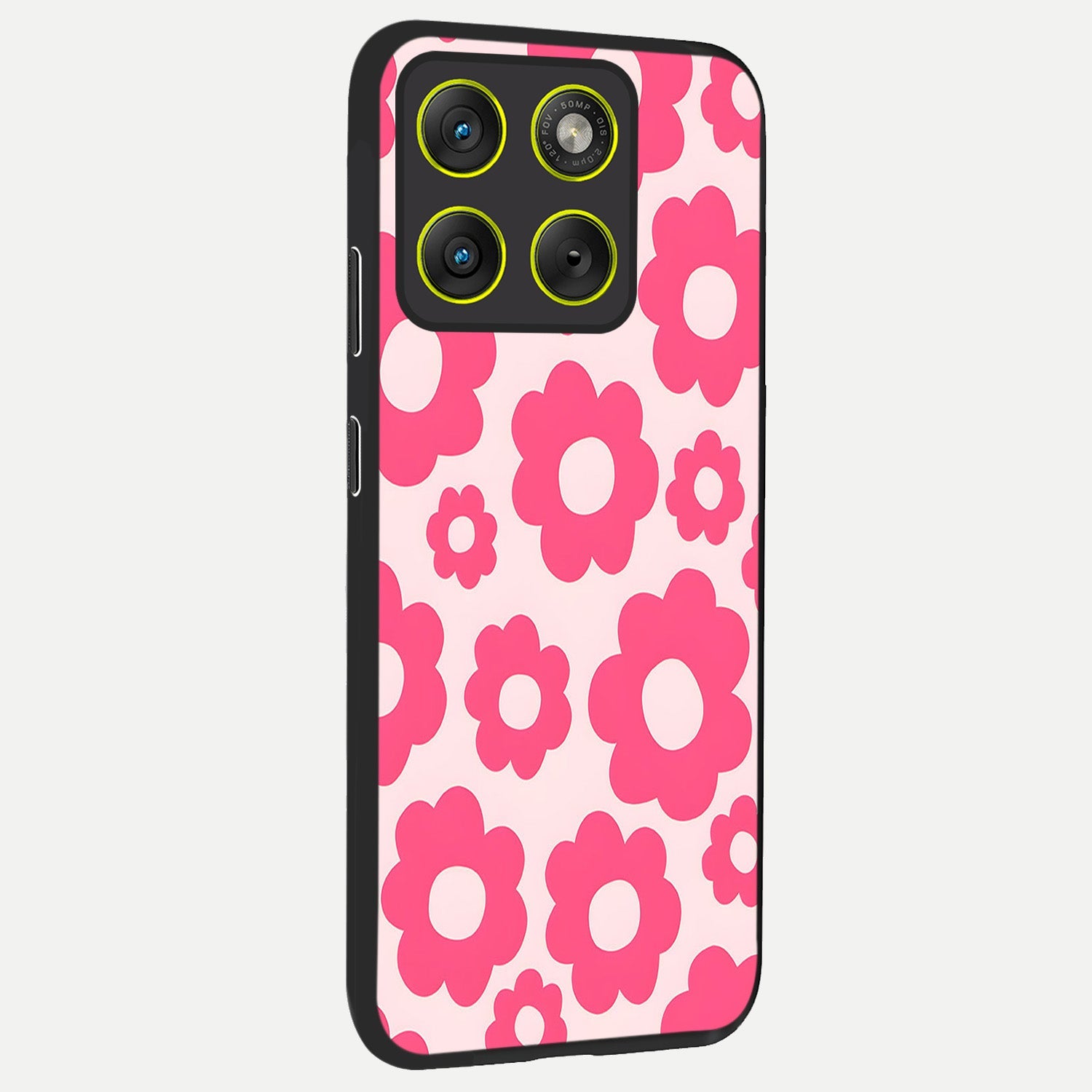  Blush Flower Pop back cover For Moto Edge 70 slim fit glass case with vibrant aesthetic design