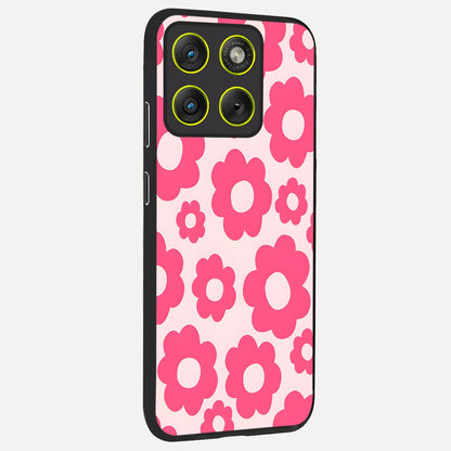  Blush Flower Pop back cover For Moto Edge 70 slim fit glass case with vibrant aesthetic design