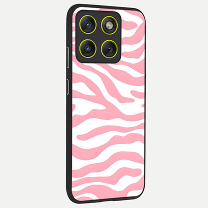 Blush Zebra Flow back cover For Moto Edge 70 slim fit glass case with vibrant aesthetic design