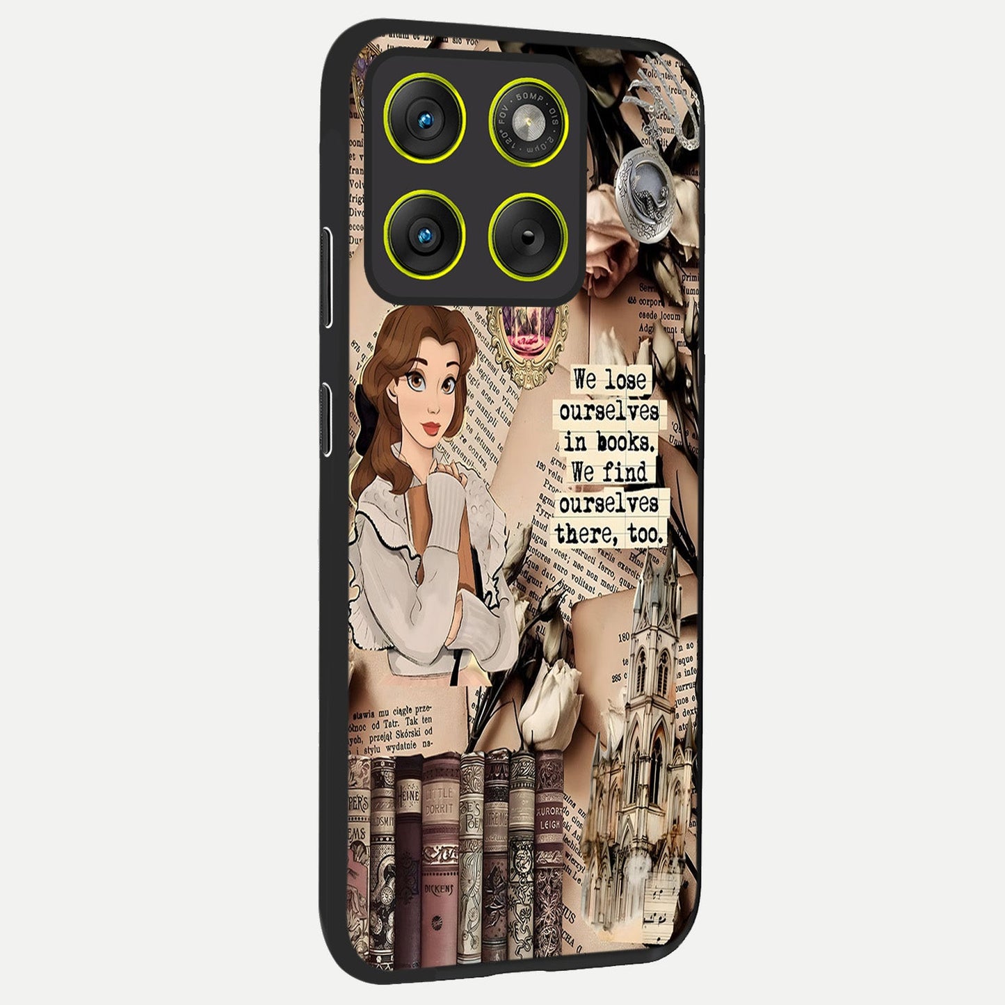  Bookish Dream World back cover For Moto Edge 70 slim fit glass case with vibrant aesthetic design