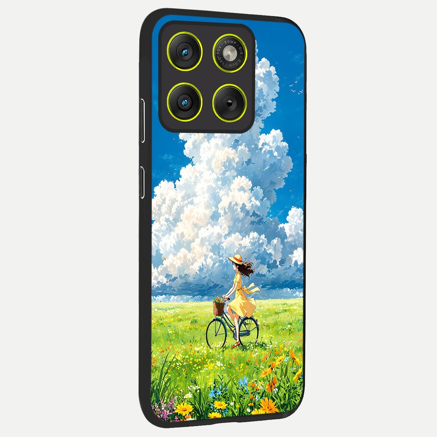  Breezy Meadow Ride back cover For Moto Edge 70 slim fit glass case with vibrant aesthetic design