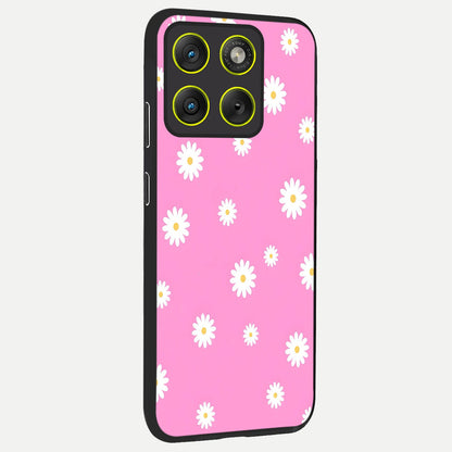  Bubblegum Daisy Pop back cover For Moto Edge 70 slim fit glass case with vibrant aesthetic design