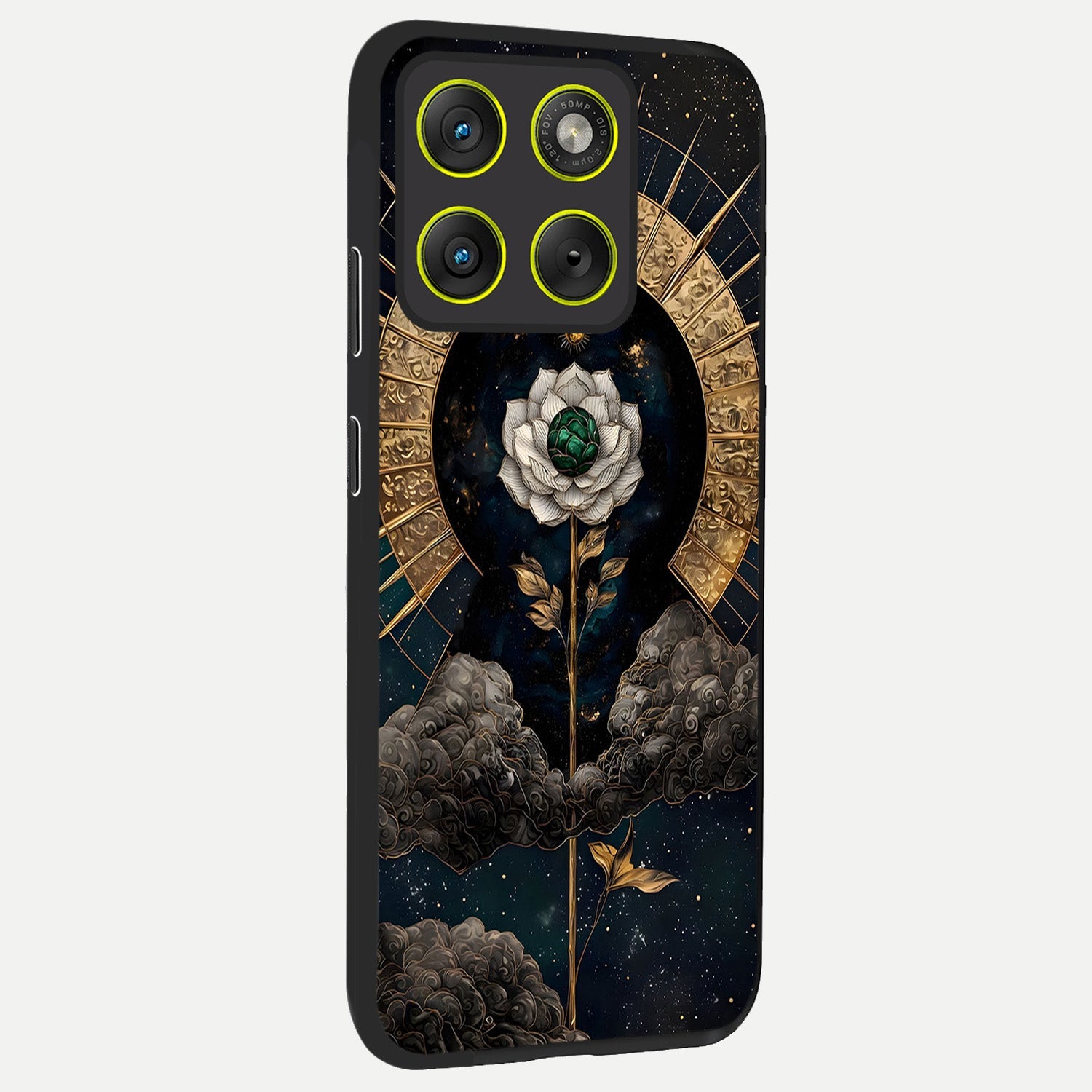  Celestial Lotus Morang back cover For Moto Edge 70 slim fit glass case with vibrant aesthetic design