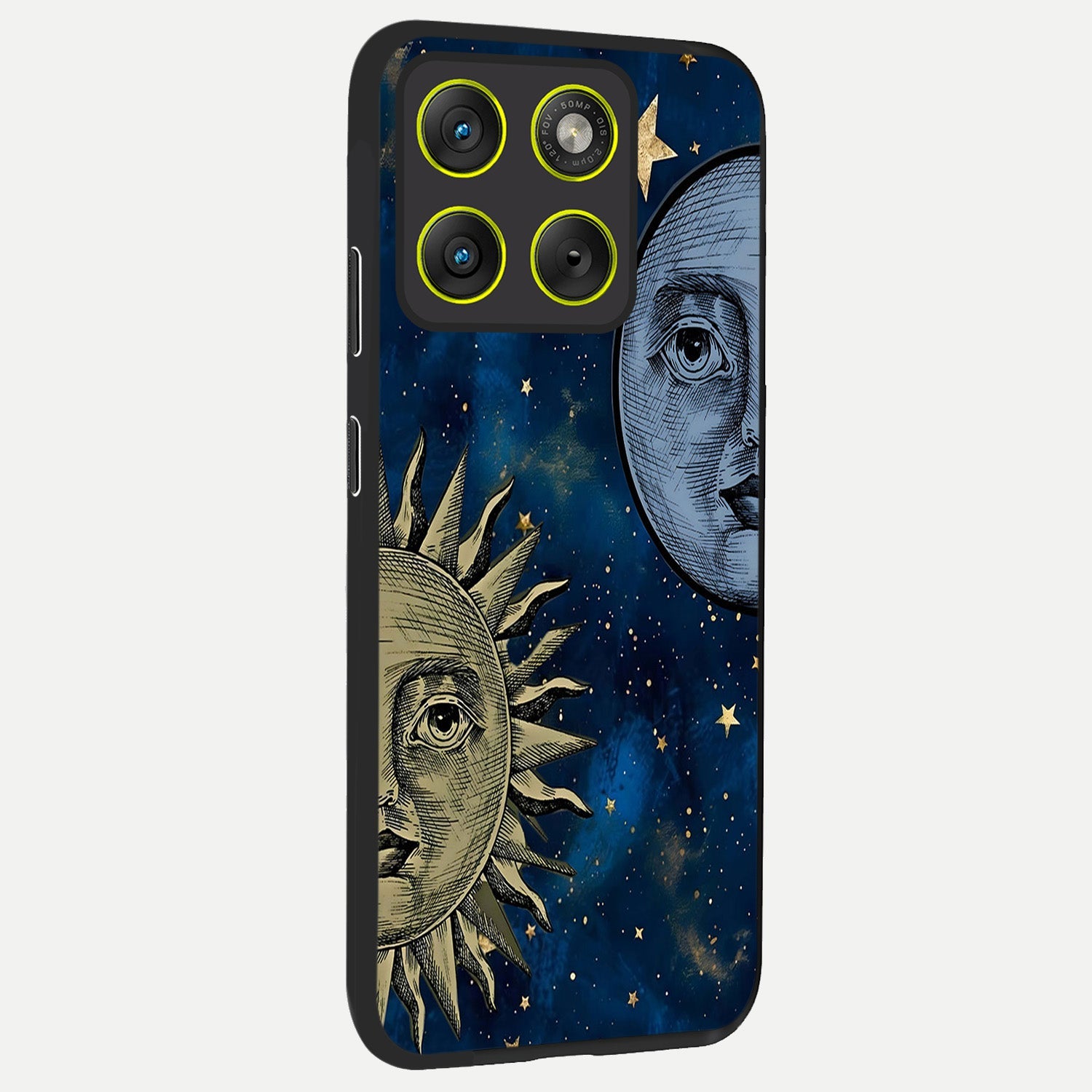  Celestial Moon With Sun back cover For Moto Edge 70 slim fit glass case with vibrant aesthetic design