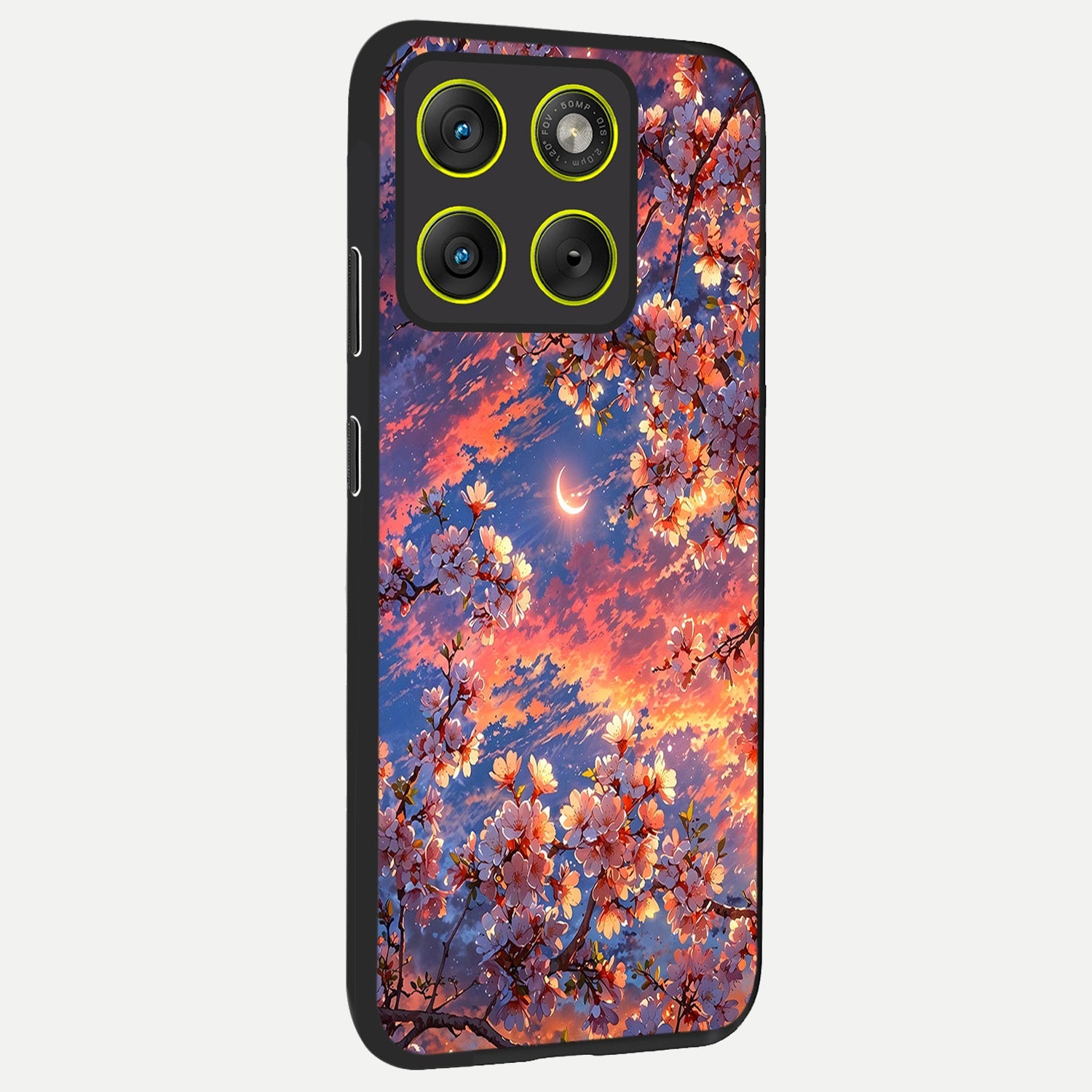  Celestial Sakura Sunset back cover For Moto Edge 70 slim fit glass case with vibrant aesthetic design