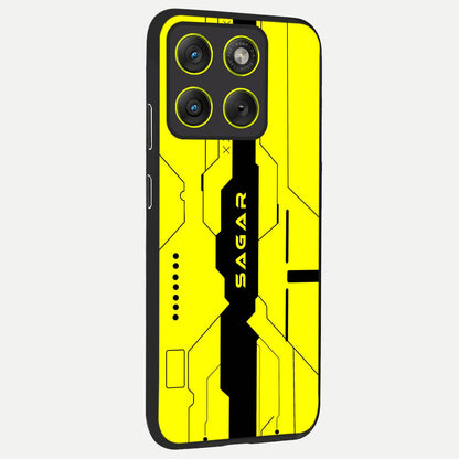  Circuit CYBERPUNK Custom Name back cover For Moto Edge 70 slim fit glass case with vibrant aesthetic design