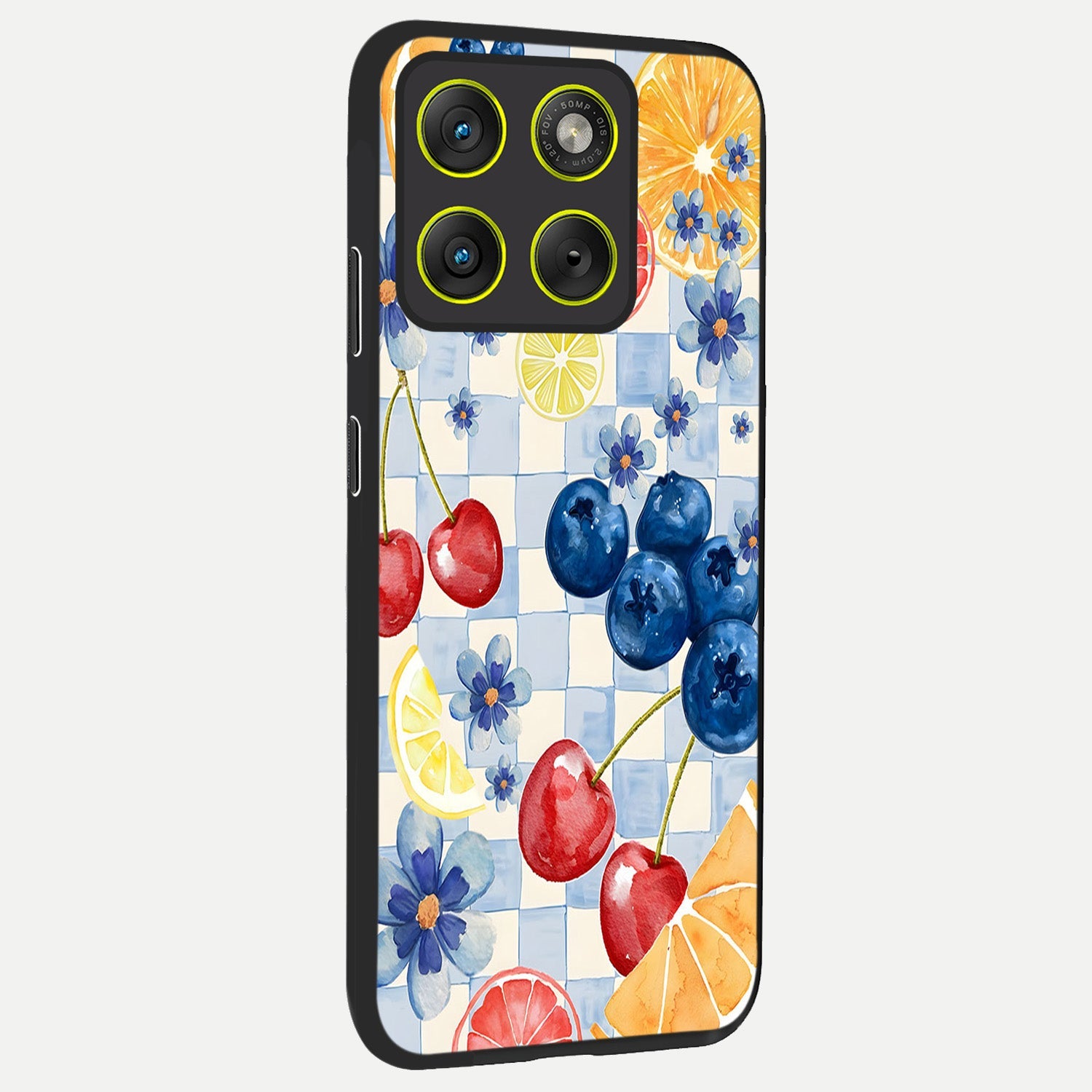  Citrus Bloom Joy back cover For Moto Edge 70 slim fit glass case with vibrant aesthetic design