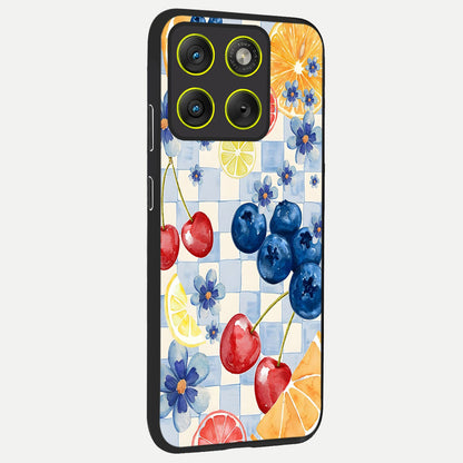  Citrus Bloom Joy back cover For Moto Edge 70 slim fit glass case with vibrant aesthetic design