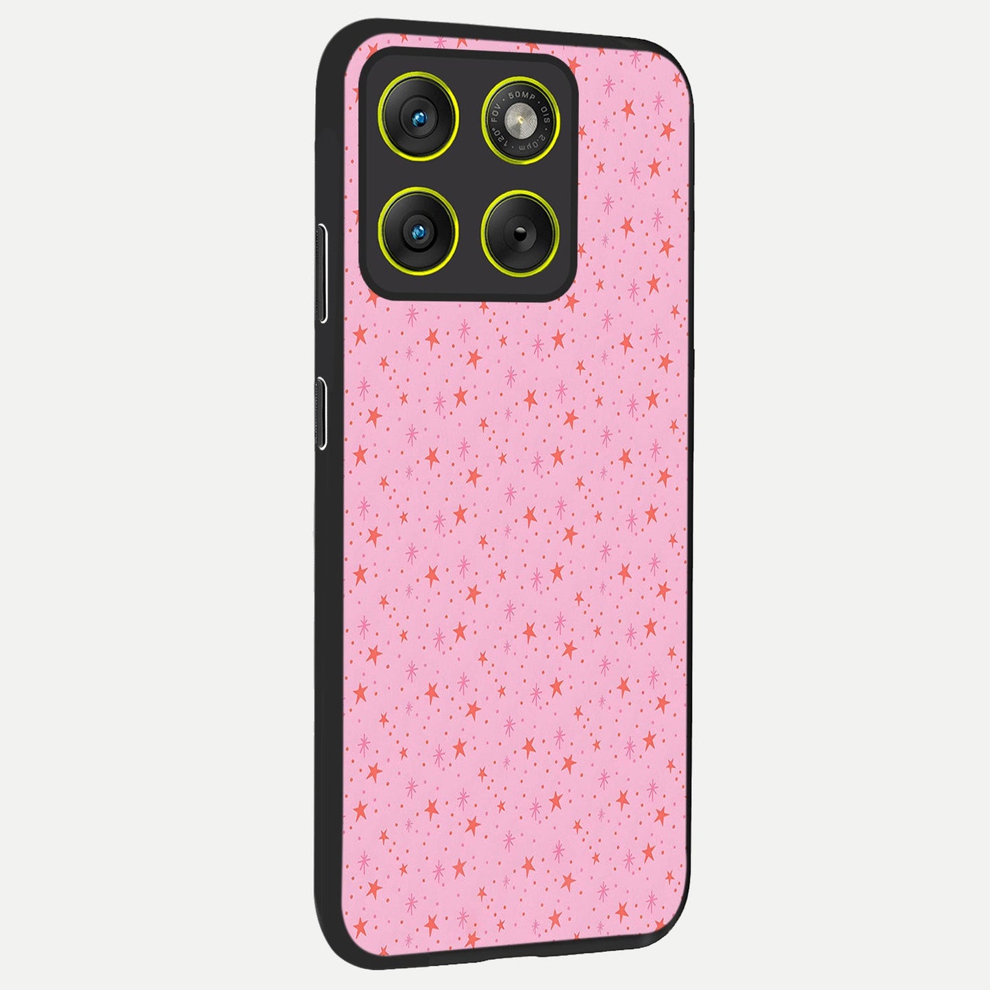  Cosmic Pink Sparkle back cover For Moto Edge 70 slim fit glass case with vibrant aesthetic design