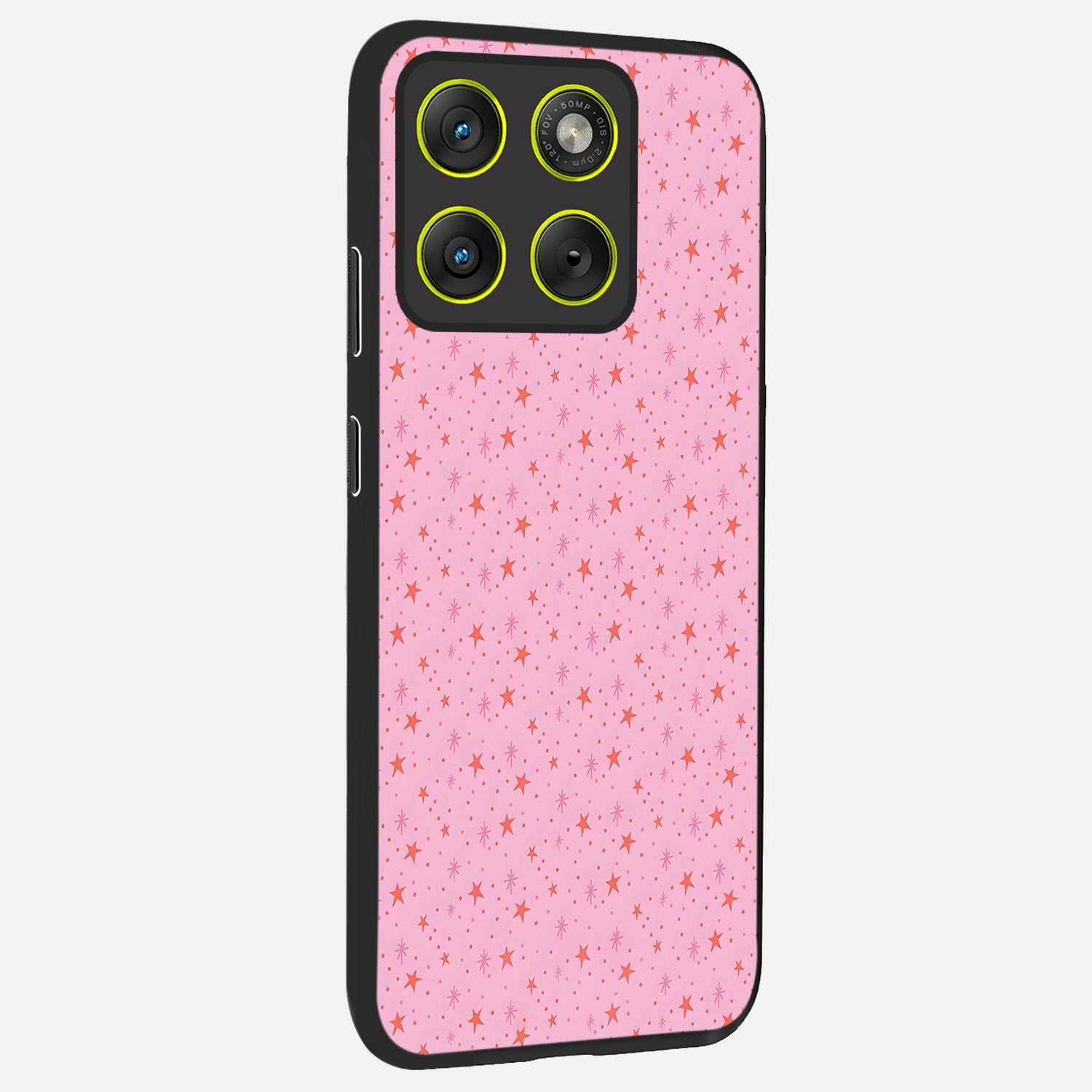  Cosmic Pink Sparkle back cover For Moto Edge 70 slim fit glass case with vibrant aesthetic design