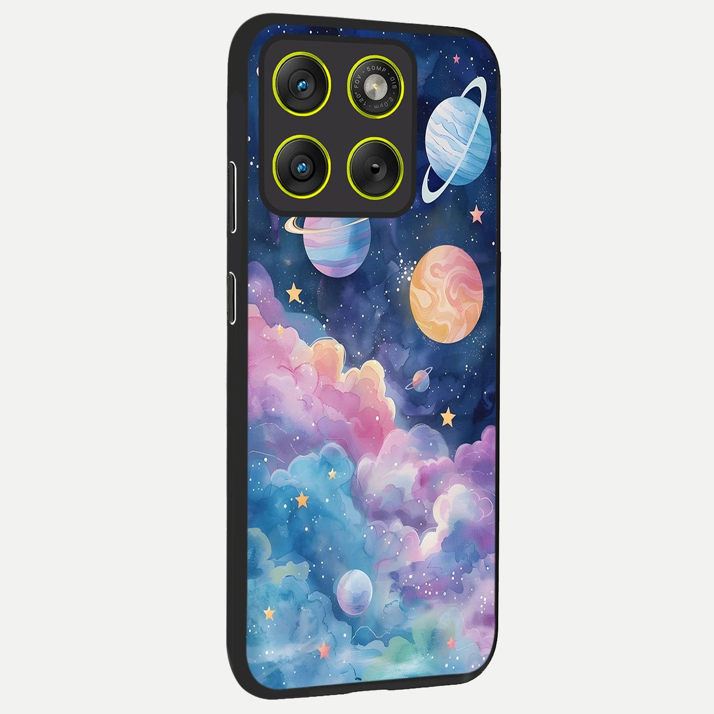  Cosmic Planet Dreams back cover For Moto Edge 70 slim fit glass case with vibrant aesthetic design