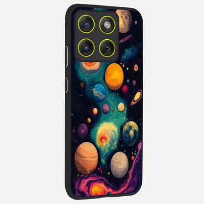  Cosmic Planet Journey back cover For Moto Edge 70 slim fit glass case with vibrant aesthetic design