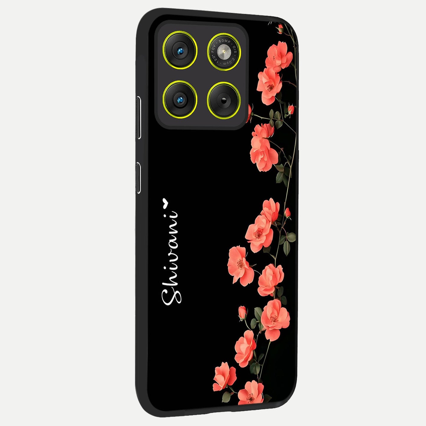  Crimson Bloom Grace Custom Name back cover For Moto Edge 70 slim fit glass case with vibrant aesthetic design