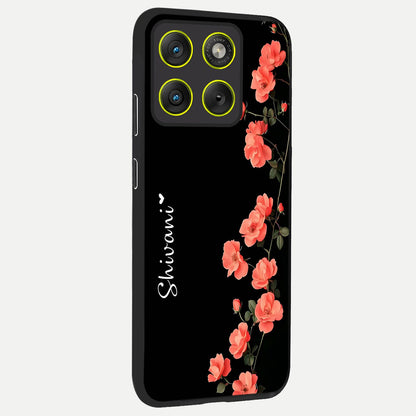  Crimson Bloom Grace Custom Name back cover For Moto Edge 70 slim fit glass case with vibrant aesthetic design