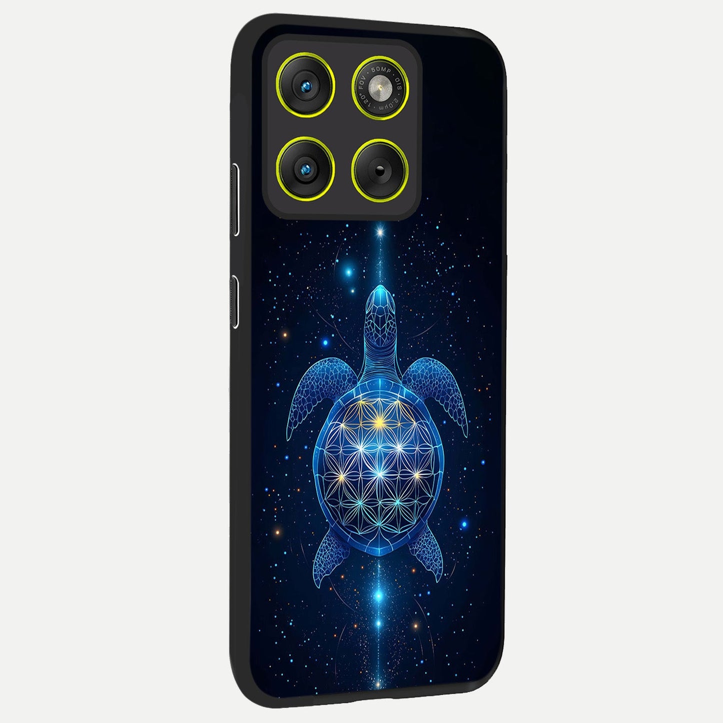  Crimson Blue Turtle back cover For Moto Edge 70 slim fit glass case with vibrant aesthetic design