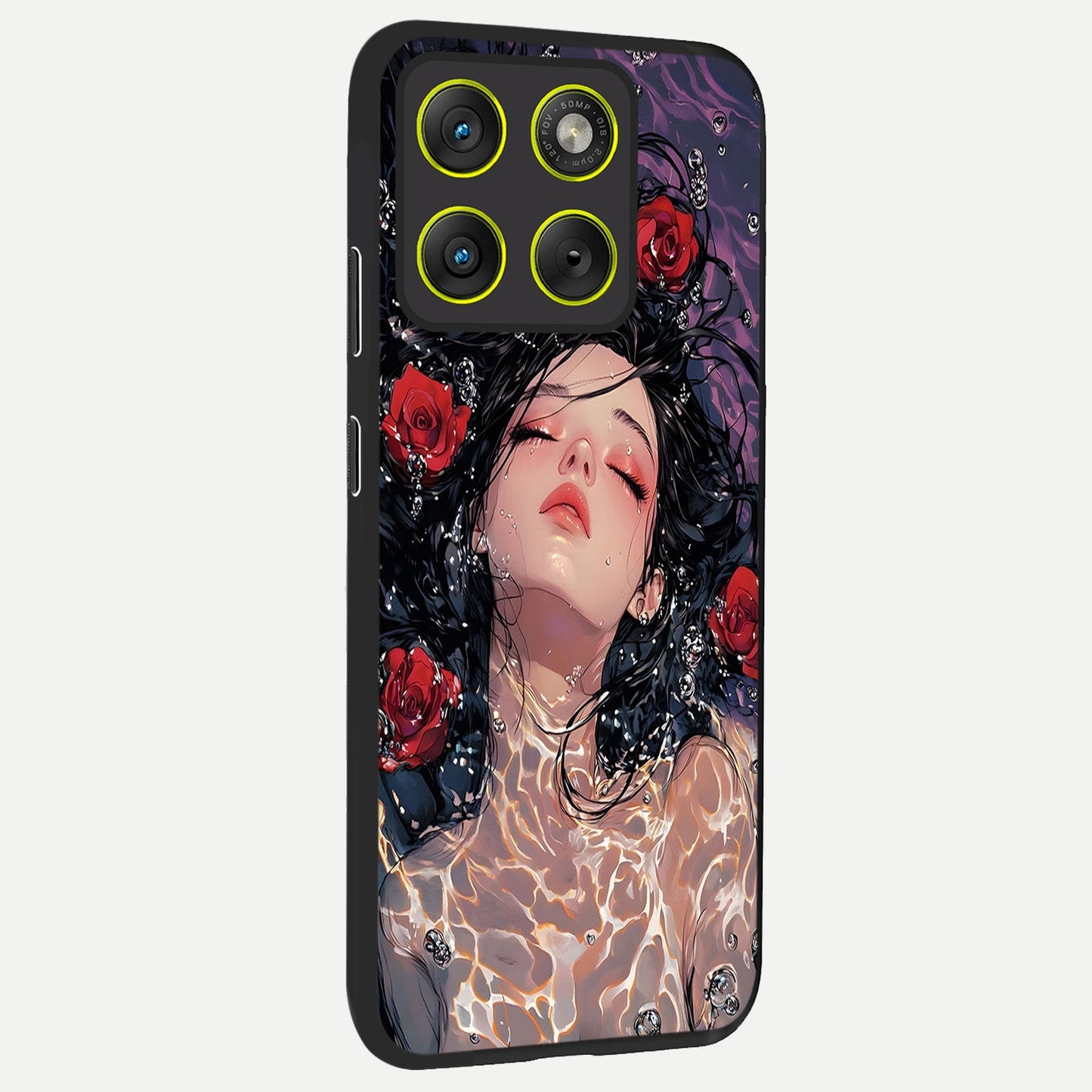  Crimson Rose Serenity back cover For Moto Edge 70 slim fit glass case with vibrant aesthetic design