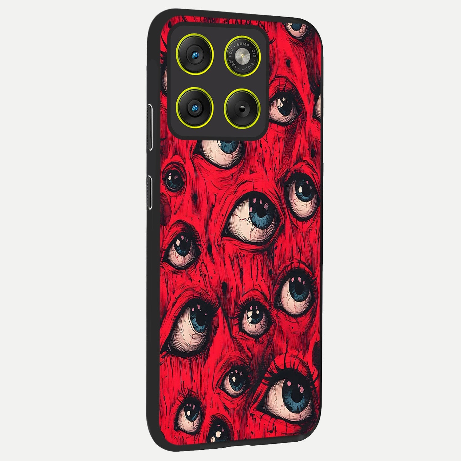  Crimson Watch Eyes back cover For Moto Edge 70 slim fit glass case with vibrant aesthetic design