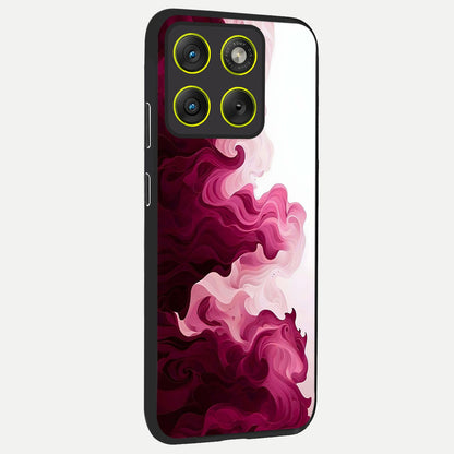  Crimson Wave Flow back cover For Moto Edge 70 slim fit glass case with vibrant aesthetic design