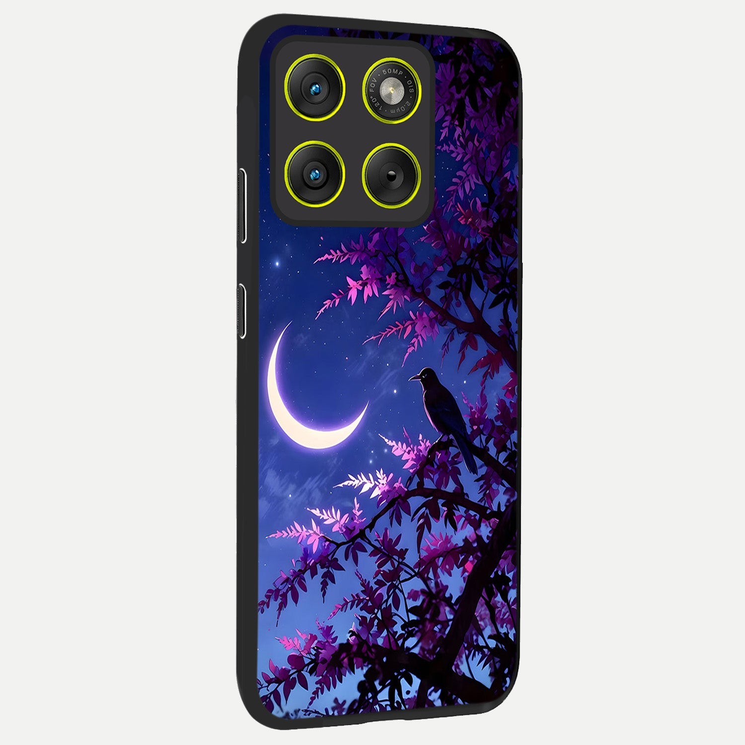  Crow And Moon Scenery back cover For Moto Edge 70 slim fit glass case with vibrant aesthetic design