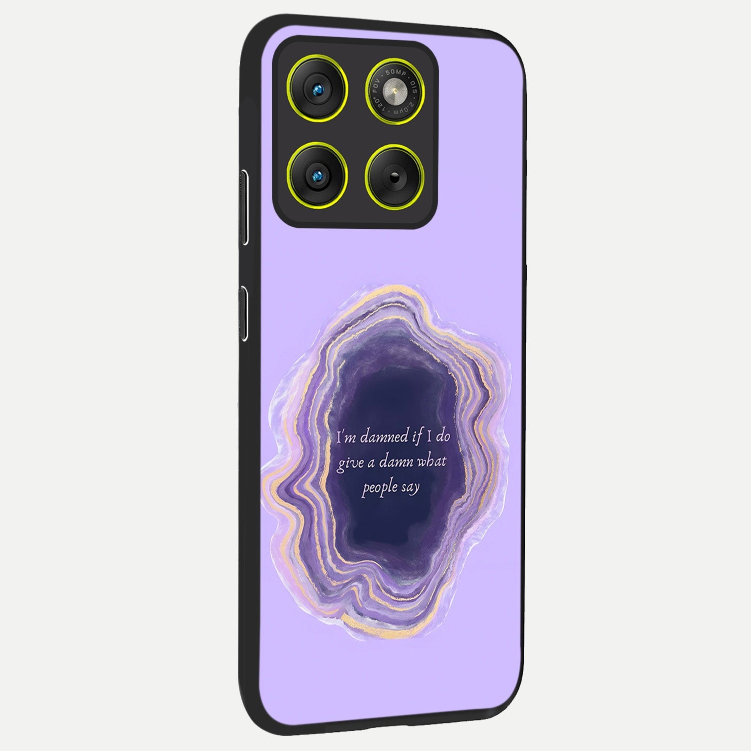  Damned People Quote back cover For Moto Edge 70 slim fit glass case with vibrant aesthetic design