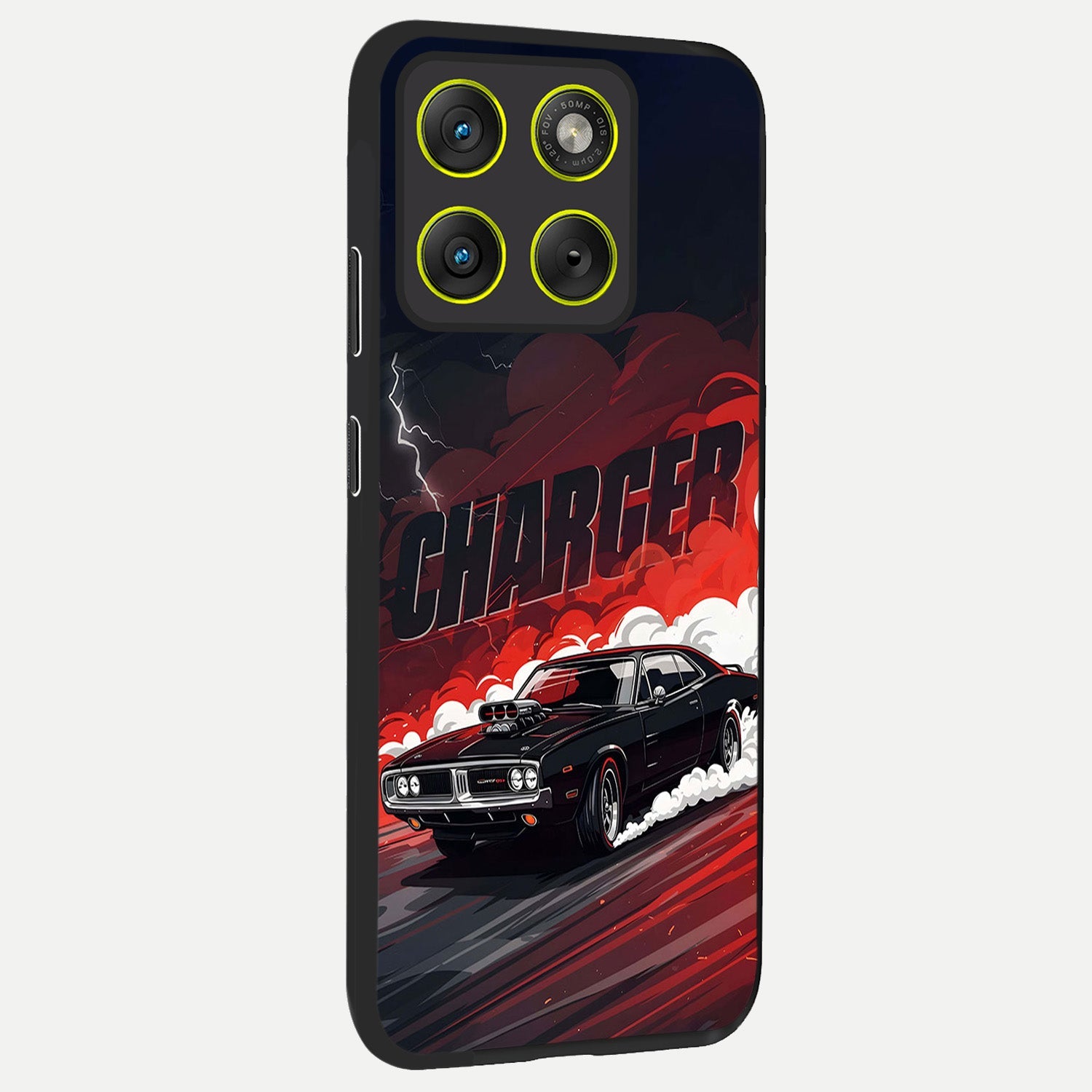  Dark Charger Fury back cover For Moto Edge 70 slim fit glass case with vibrant aesthetic design